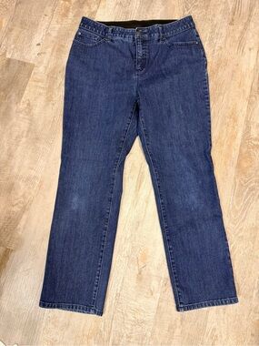 Chico's Women’s Dark Blue Straight-Leg Jeans
